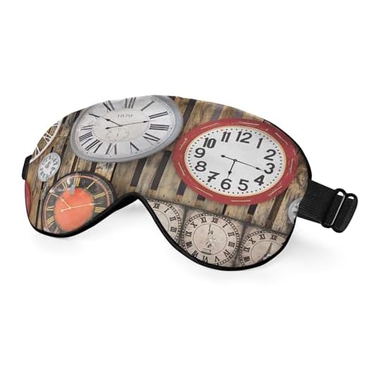 Antique Clock Eye Mask Sleeping Mask Old Time Passing Board Sleep Masks Silky Soft Eye Cover for Women Men Shading Blindfold for Air Travel Sleeping