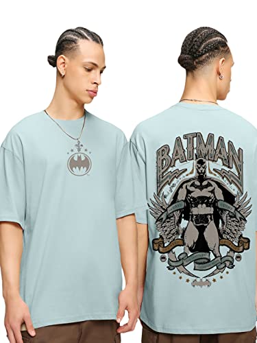 Image of Bewakoof Official DC Merchandise Men's 100% Cotton 220 GSM Graphic Print Oversized Fit Round Neck T-Shirt