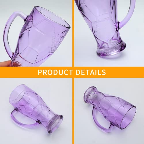 Nuxaoisgel Beer Mugs Set Of 6,10 Oz Glass Mug With Handle,Colored Beer Glass Stein With Handle For Pub,Vibrant Beer Stein Mugs For Drinking,Alcohol,Beverage #TOP2