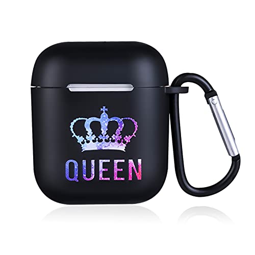 Fuguan King Queen Protective Silicone Case With Carabiner, Carrying Case For 1/2 Charging Case( 2 Kit 1) #TOP4