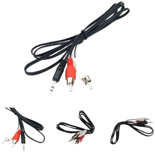 Cable de audio 3.5mm macho a 2 RCA macho 1m miniatura 6