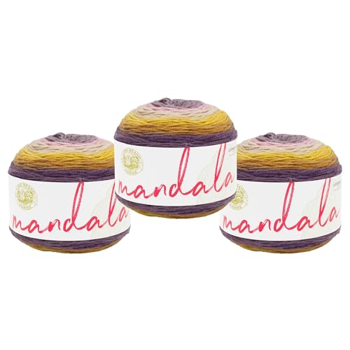 Image of Lion Brand Yarn, Mandala DK Lightweight Yarn for Knitting, Crochet, and Crafts, Bowtruckle, 3 Pack, Self-Striping Acrylic Fiber for Baby Blankets, Multicolor Shawls and Variegated Cardigans