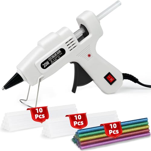 Liumai Hot Melt Gun Kit with 30Pcs Glue Sticks, Hot Glue Gun Mini for Crafts with On/Off Switch for School DIY, Crafts