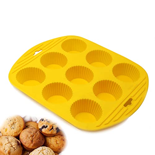 X-Haibei Round Cupcake Baking Pan Silicone Jello Gelatina Muffin Wax Tart Soap Mold Dia. 2.3-inch