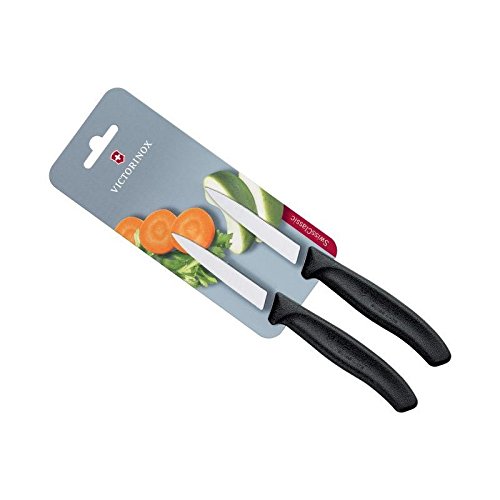 Victorinox , 6.7603.B, Swiss Classic, 2-delige groentemessenset, extra scherp lemmet, recht gesneden, 8 cm, stevige kunststof handgreep, zwart, gemaakt in Zwitserland, vaatwasmachinebestendig - Image 4