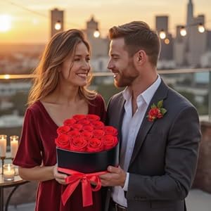 Preserved flowers heart shape box 16 preserved roses immortal red roses gift for her eternal fresh flowers for mothers day women valentines day gifts for wife  urban country home decor