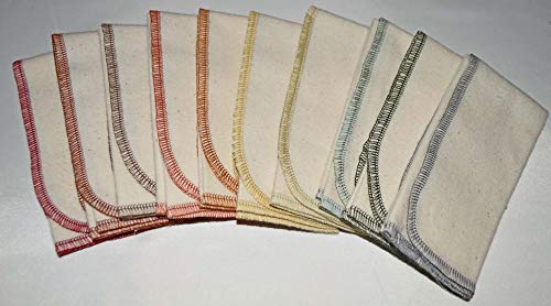 1 Ply Organic Cotton Flannel Paperless Towels 11X12 Inches Set Of 10 Earthtones Assortment #TOP1