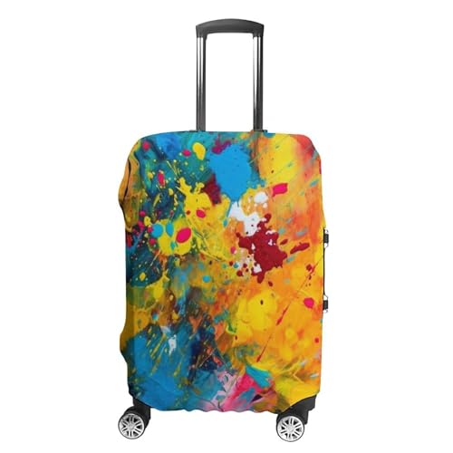 Washable Luggage Case Cover Colorful Abstract Painting Printed Luggage Cover Protector Elastic Suitcase Protector Anti-Scratch Suitcase Cover for Size XL (30-32 inches) Luggage
