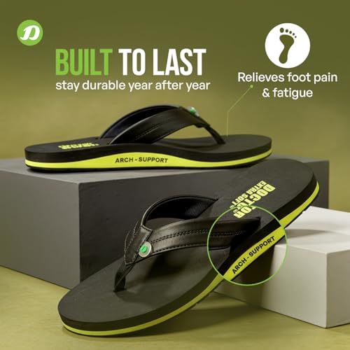 Image of DOCTOR EXTRA SOFT Thong Arch Support Ortho Slippers for Mens| Orthopedic Diabetic & Stylish| Lightweight Comfortable & Casual| Cushion Anti-Skid Bedroom Daily Use House Flip-Flops Gents Boys D-38