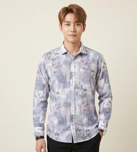 Image of UNM Men's Printed, Slim Fit, Casual Shirt.