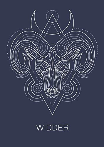 Widder: 120 seitiges liniertes Softcover Sternzeichen Notizbuch im A4 Format | Notizbuch - Tagebuch - Journal - Schulheft - Collegeblock