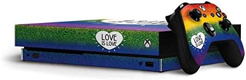 Skinit Decal Gaming Skin Compatible with Xbox One X Bundle - Originally Designed Love is Love Rainbow Design