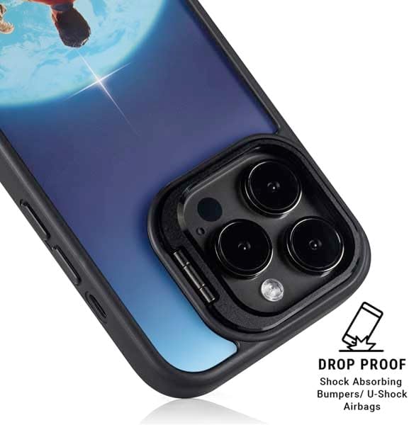 Skinit Kickstand Phone Case Compatible with iPhone 16 Pro Max - Officially Licensed Superman 2025 Superman & Krypto Watch The Earth Design