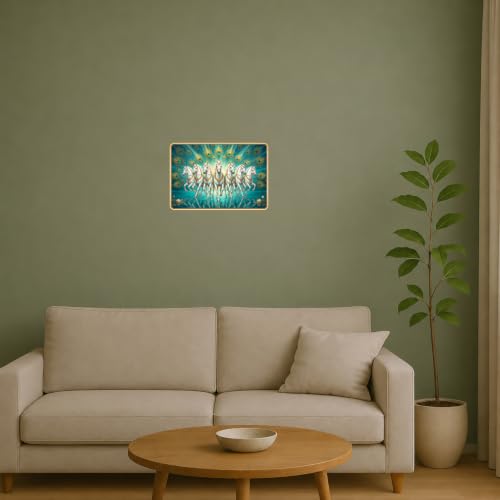 Image of 7 Running Horses Vastu Photo Frame, 8x12 Inch