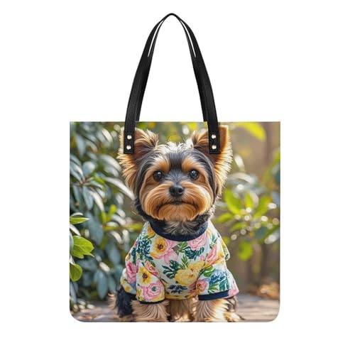 Mother Bear And Cubs Tote Bags for Women Leather Handbag Makeup Bag with Magnetic Buckle Design Casual Bag