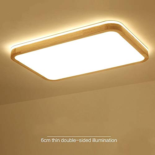 SJUN LED Lámpara de techo moderno Cuadrado plafón de madera maciza Iluminación de Techo de Interior Salón Habitación Restaurante Dormitorio Luz de Techo Foco de Techo Iluminación de 360 grados Cover