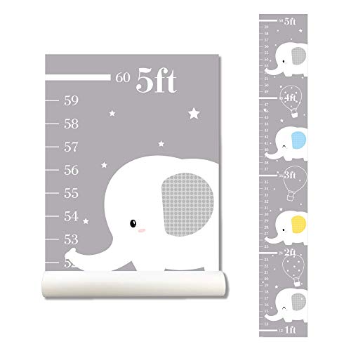 Image of Elephant Wall Sticker Growth Chart for Kids, Height Chart for Boys and Girls, Growth Chart Sticker, Growth Chart Decal