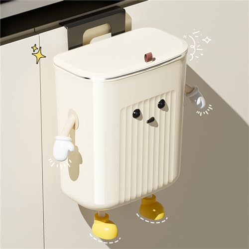 Bote de basura colgante con tapa para cocina y baño miniatura 7