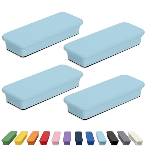 Image of Glassboard Studio Mega Magnets - Neodymium - Heavy Duty, Colorful, Ergonomic, Ideal for Crafting, Quilting, and as Magnetic Knife Holders (4, Ice Blue Bar)