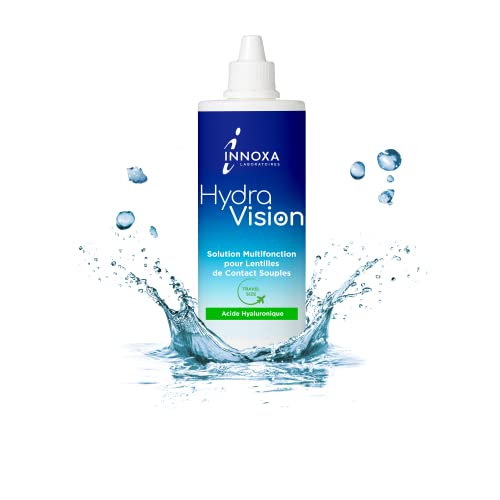 INNOXA - Kontaktlinsenflüssigkeit - Optimaler Tragekomfort durch HYALURON - Pflegelösung 100 ml für alle Weichen Kontaktlinsen mit Behälter