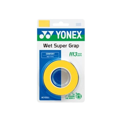 YONEX Wet Super GRAP Overgrip, Comfort, 3 Pack for Tennis,