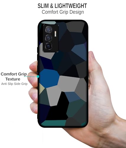 Image of Mathematical Shape Design Premium 2D Printed Metal Back Case Cover for Vivo V23E 5G / Y75 4G, Multicolor