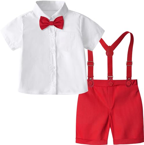 Image of A&J DESIGN Baby Boys Gentleman Suit, 2Pcs Outfit Shirt & Pants
