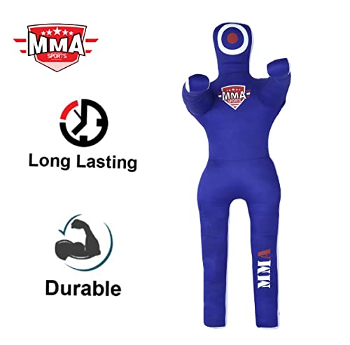 Mma Sports Grappling Dummies | Punching Dummy For Adults & Youth | Boxing Dummy Brazilian Jujitsu Gi, Judo, Karate | Wrestling Training Dummy-(Standing 6Ft / 72In) Unfilled, Blue #TOP4