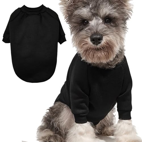 Image of Puppy Sweater for Small Dogs Clothes Warm Winter Cat Clothe Pet Sweatshirt Knitwear Doggie Kitten Clothing, Black, X-Large