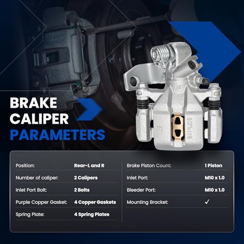 Image of Rear Brake Caliper Assembly Replaces for 19-B2678 19-B2679, Compatible with Acura EL 2001-2005 1.7L, for RSX 2002-2006 2.0L, Compatible with Honda Civic 2002-2005 1.7L 2.0L L4, GAS