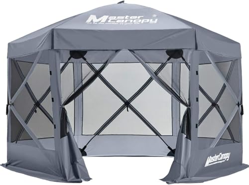 Image of MASTERCANOPY Portable Screen House Room Pop up Gazebo Outdoor Camping Tent with Carry Bag(6x6, White Camouflage)
