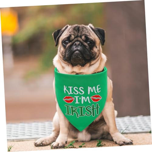 BESPORTBLE 4 pañuelos triángulo para perros verde miniatura 3