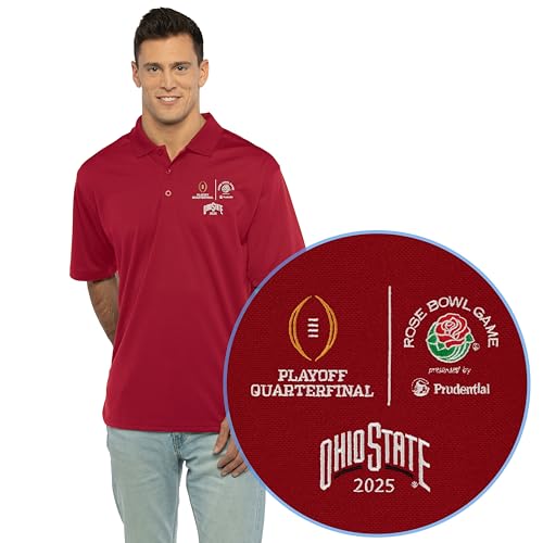 Ohio State Buckeyes Rose Bowl Polo | CFP 2024-2025, Red, Large