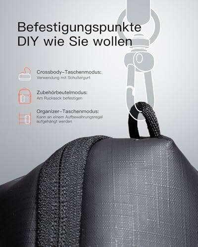 Inateck Portabler Kabeltasche, Spritzwassergeschützte Elektronik Organizer – Ansicht 3