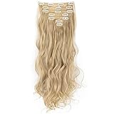 7Pcs 16 Clips 24 Inch Wavy Curly Full Head Clip in on Double Weft Hair Extensions