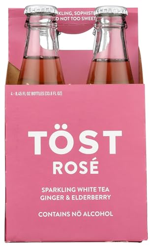 TOST Ginger & Elderberry Sparkling Rose White Tea 4 Pack, 8.45 FZ