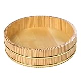 Veemoon Cubeta de Madera para Arroz de Sushi Recipiente de Gran Capacidad para Mezclar y Servir Sashimi Utensilio de Cocina Resistente y Seguro para Restaurantes y Hogar