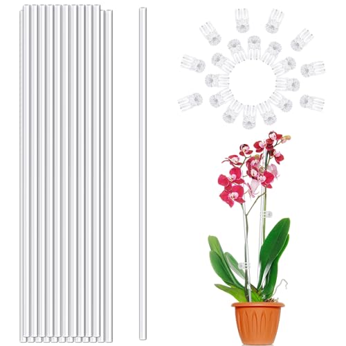 Acrylic Plant Stakes (20PCS) - 18" Clear Orchid Support