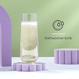 JoyJolt Milo Stemless Champagne Flutes Set of 8 Crystal Glasses. 9.5oz Prosecco Wine Flute, Mimosa Glasses, Cocktail Glass Set, Water Highball Glass, Bar Glassware