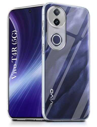 Image of Jkobi Back Cover for Vivo T4R (Silicone Clear Shockproof Case with Camera Protection | Soft and Flexible | Transparent)