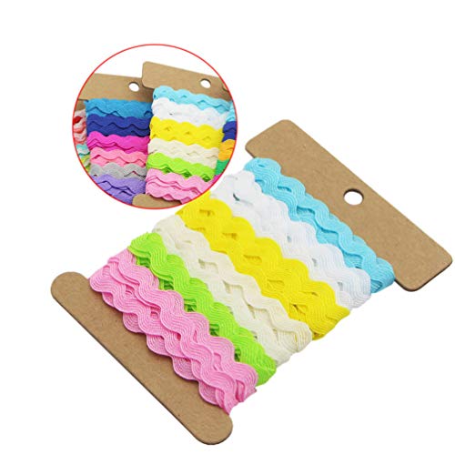 2 Ric Rac Ribbon Roll 8Mm Rick Rack Trim Zig Zag Braid Woven Trim Ribbon Tape For Sewing Gift Wrapping Crafting Wedding Baby Shower Party Sewing Rick Rack Decoration Ric Rac Trim (6 Yards) #TOP7