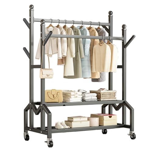 Portant à vêtements avec étagères pour maximiser l'espace des petits dressings de 80 cm
