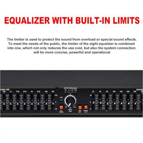 15-Band Stereo Graphic Equalizer, Dual Channel Professional DJ Equalizer, with FBQ Feedback Detection, Low/mid/treble Independent Adjustment, for Home Audio 15-Band Stereo Graphic Equalizer, Dual Channel Professional DJ Equalizer, with FBQ Feedback Detection, Low/mid/treble Independent Adjustment, for Home Audio