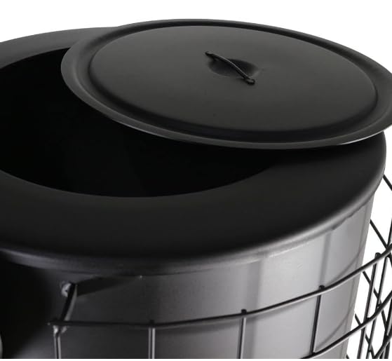 EL ALMACEN DEL PROFESIONAL Estufa Grande Redonda De Carbon, Salida Tubo 120Mm, Potencia 9,5Kw Para Calentar Una Superficie De 50 M², Chapa Negra