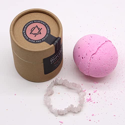 Ancient Wisdom Rose Quartz Crystal Bracelet Bath Bomb - Bergamot