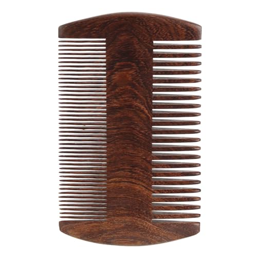 Pettini per pidocchi, pettine per pidocchi a doppia faccia, denti larghi e fini rimuovono i pidocchi prevengono il pettine per baffi e barba in legno statico per donne e uomini