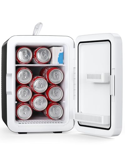 Image of Antarctic Star Compact Mini Fridge, 10L Portable Small Refrigerator, 2.6 Gal Mini Fridge with AC/DC Adapters, Small Cosmetics Cooler for Beverage, Food, Makeup, Bedroom, Office, Dorm, Black