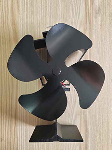 HAWCAFU Ventilador de fogão a lenha 4 lâminas ventilador de lareira ventilador de fogão de calor ven