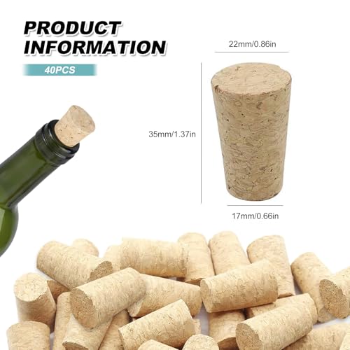 Korken Weinkorken zum Basteln 40stk Flaschenkorken Weinflasche Korkstopfen Korken Groß für Bierflaschen Weinflaschen Dekorieren