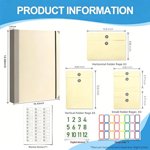 Important Document Organizer,Folders for Documents,Bound Expanding File for Important Papers/Passports/Birth Certificates(Yellow) by KEENMARK HOME - Image 3